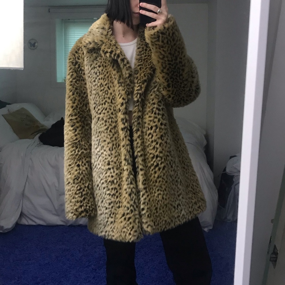 Soft Cheetah leopard print fur jacket